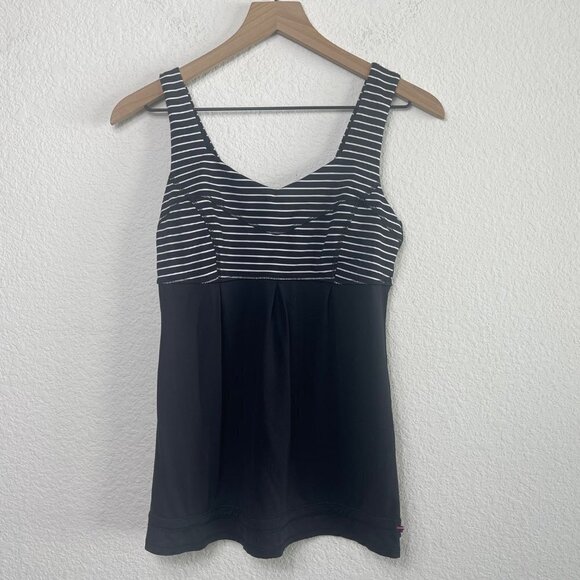 Lululemon Tame Me Tank Top – Size 6 – Black/White Striped – Style W1E66S - Picture 2 of 10